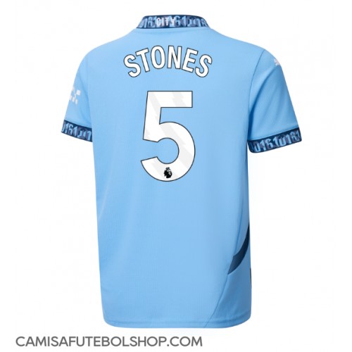 Camisa de time de futebol Manchester City John Stones #5 Replicas 1º Equipamento 2024-25 Manga Curta